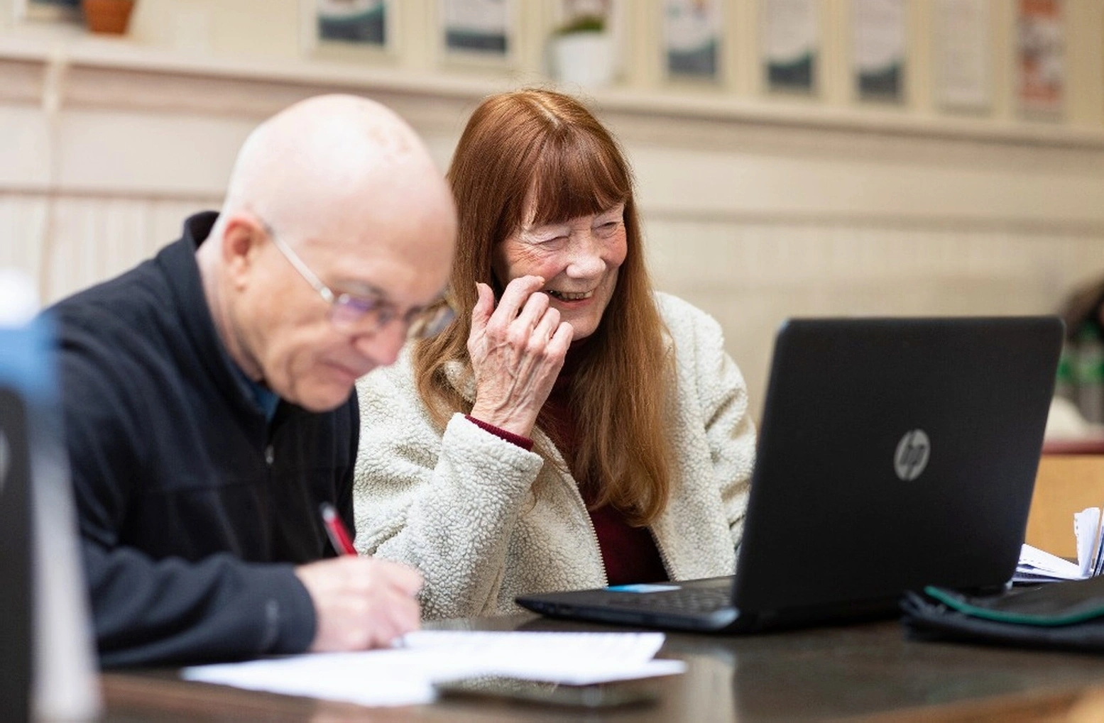 mature adult studying new skills